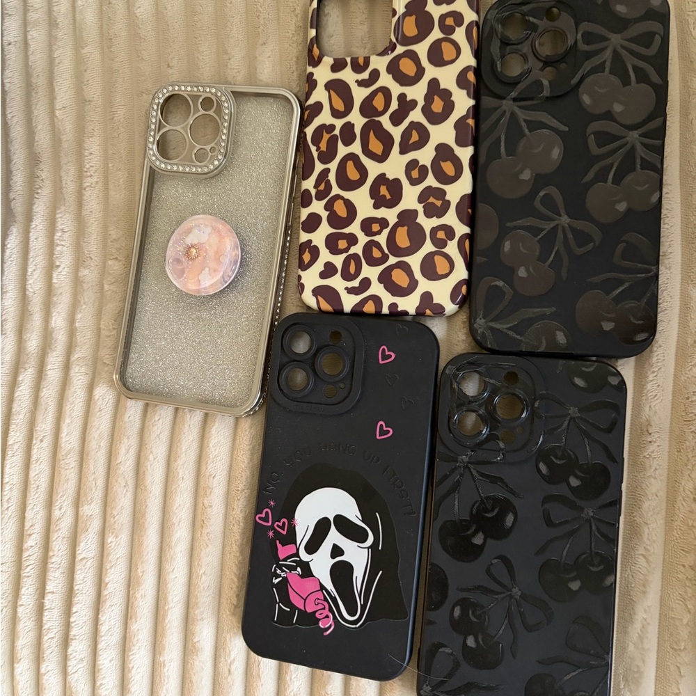 Trendy Black and Leopard Print Phone Cases